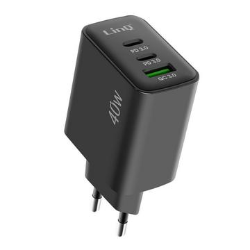 Chargeur secteur USB + 2x USB-C LinQ 40W