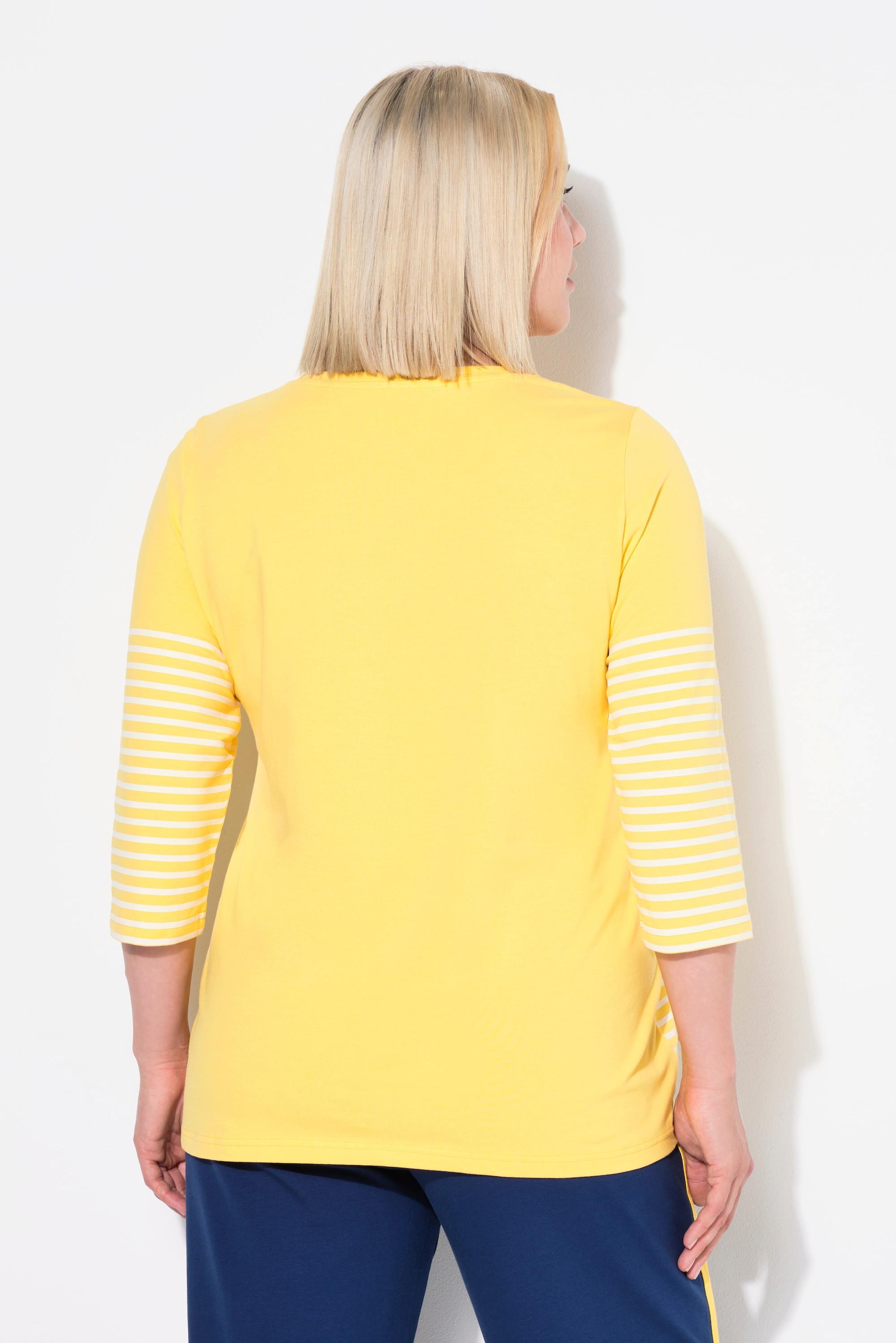 Ulla Popken Maglia Righe Barca di Carta Manica 3/4  