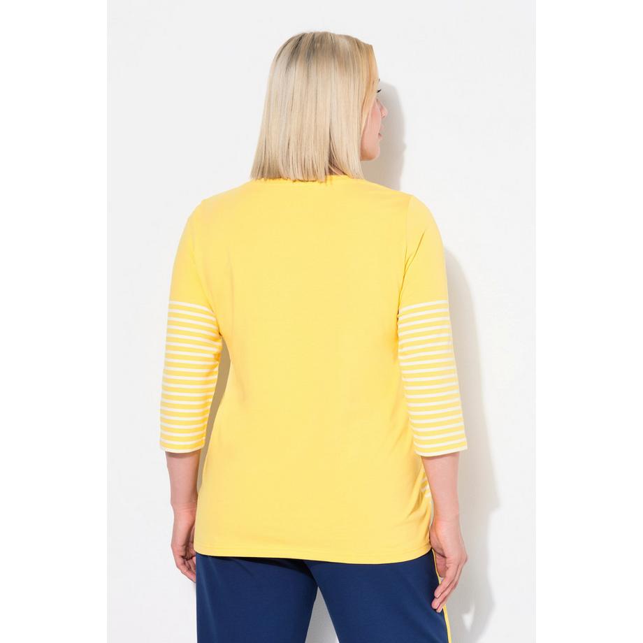 Ulla Popken T-shirt Rayures Bateau en Papier Manches 3/4  
