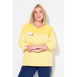 Ulla Popken Maglia Righe Barca di Carta Manica 3/4  