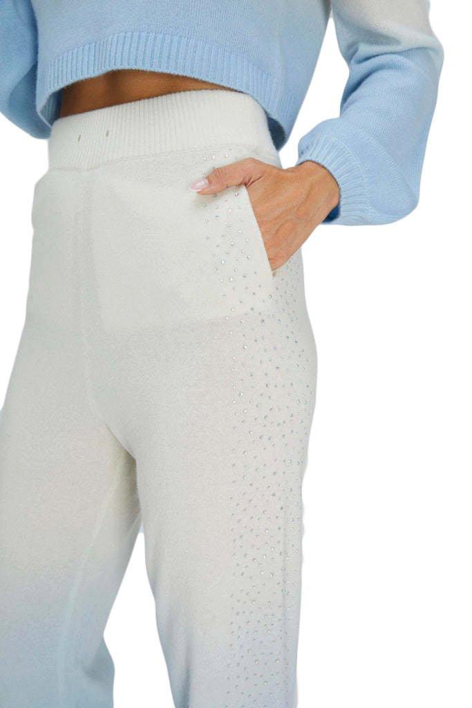Bellemere New York  Pantalone lungo in cashmere sfumato (con tocco di cristallo) 