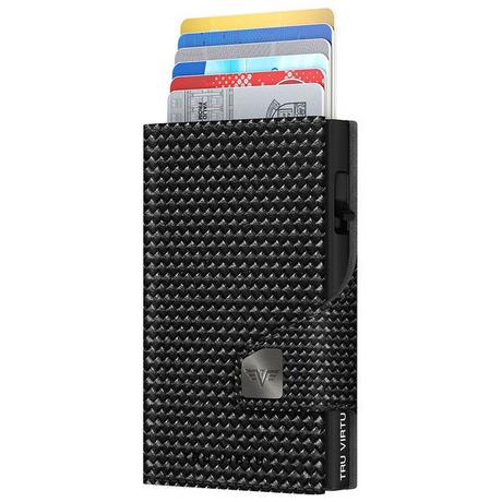 Tru Virtu CLICK & SLIDE Coin Pocket Diagonal Carbon Wallet  