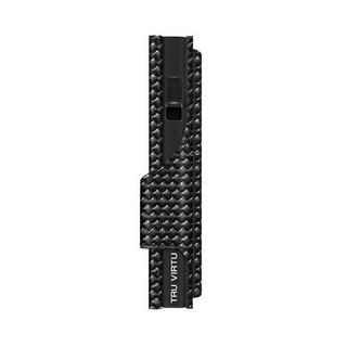 Tru Virtu CLICK & SLIDE Coin Pocket Diagonal Carbon Wallet  