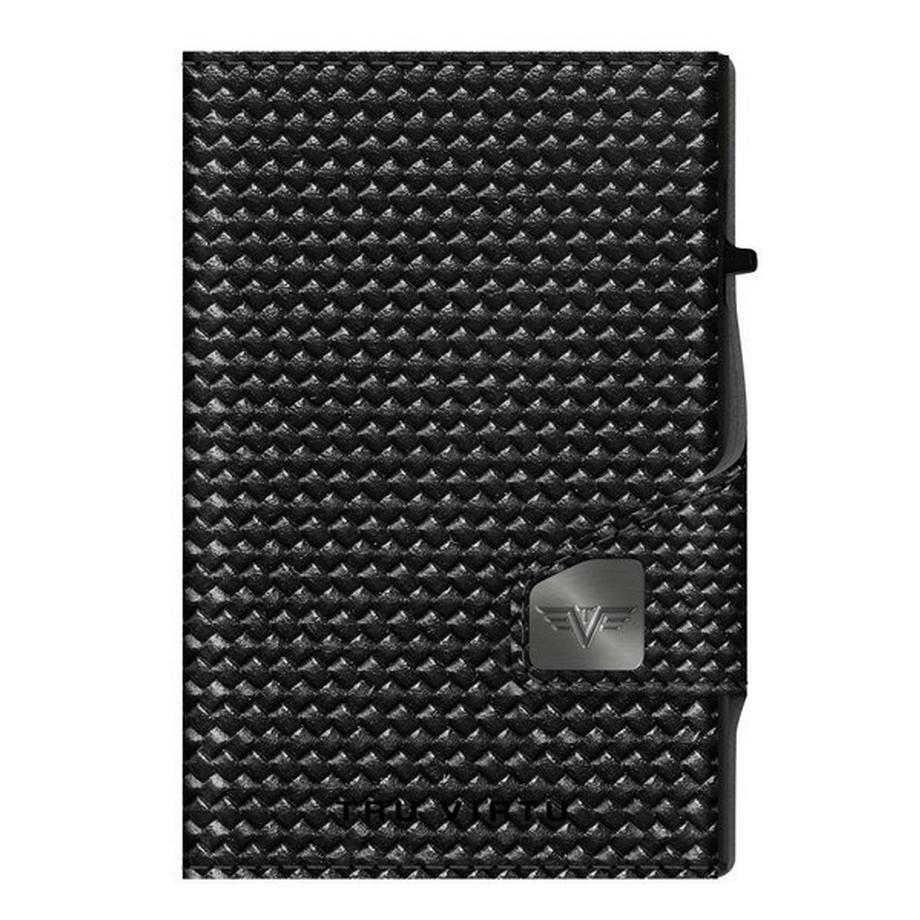 Tru Virtu CLICK & SLIDE Coin Pocket Diagonal Carbon Wallet  