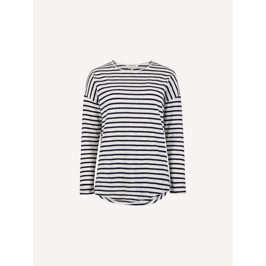 APRICOT Top a Maniche Lunghe a Righe in Jersey Slub  