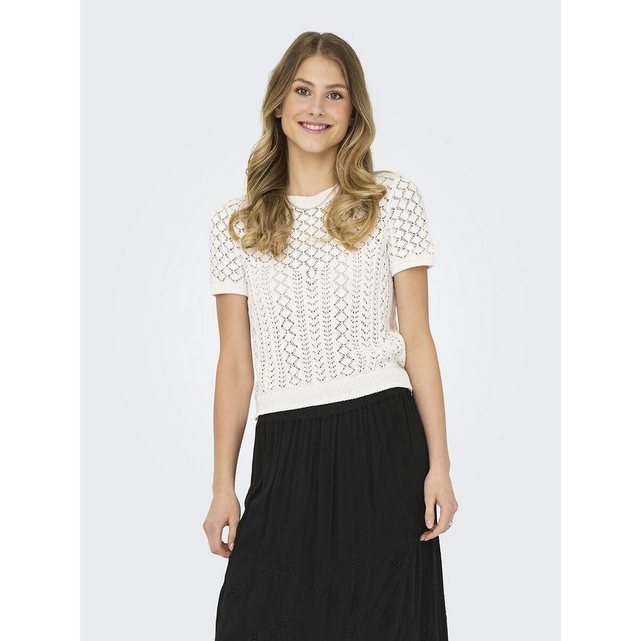 Pull col rond manches courtes