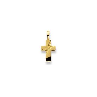 MUAU Schmuck  Anhänger Kreuz Gelbgold 750, 22x10mm 