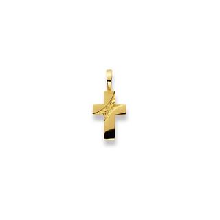 MUAU Schmuck  Anhänger Kreuz Gelbgold 750, 22x10mm 