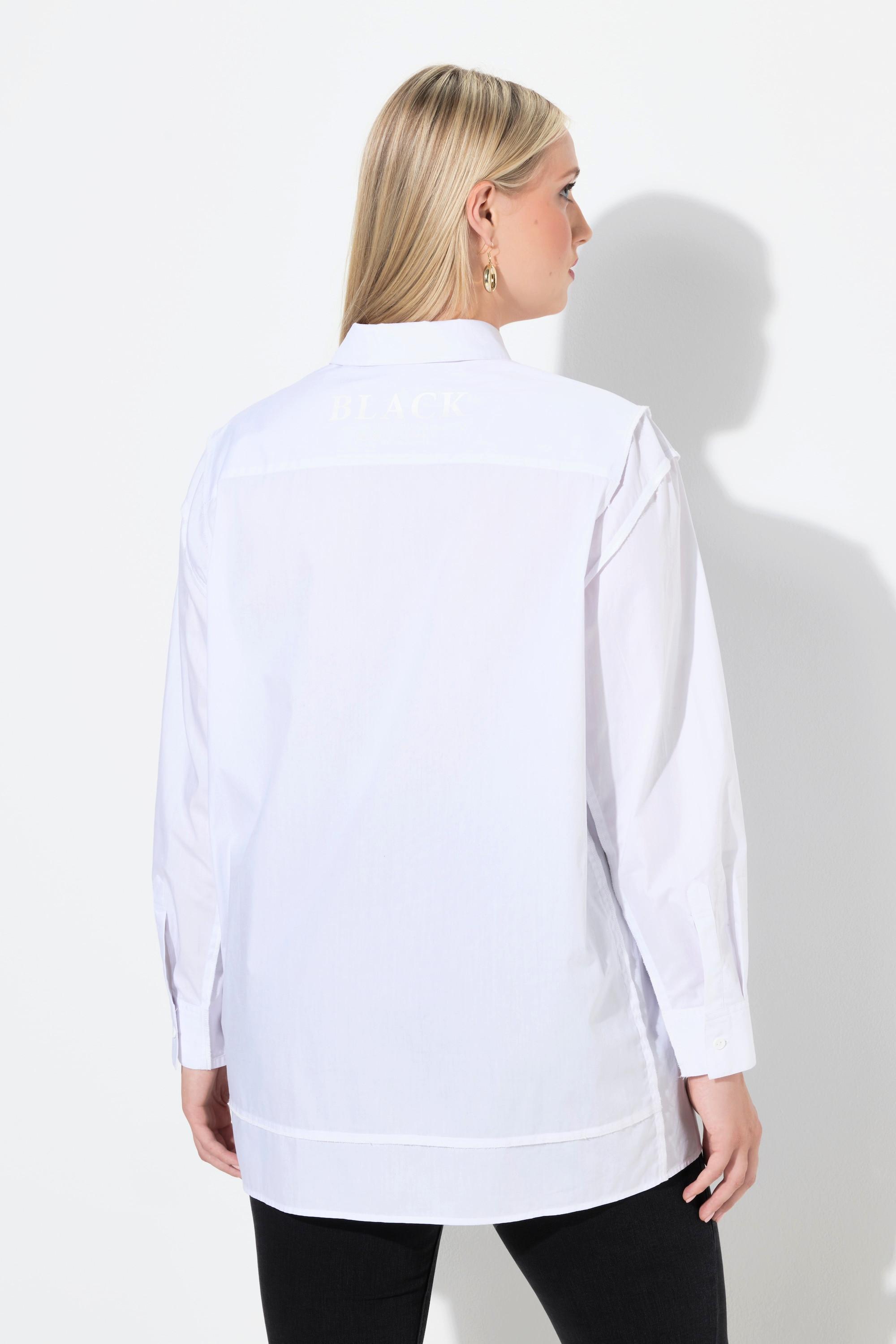 Ulla Popken Oversized Langarmbluse mit Linksnaht  