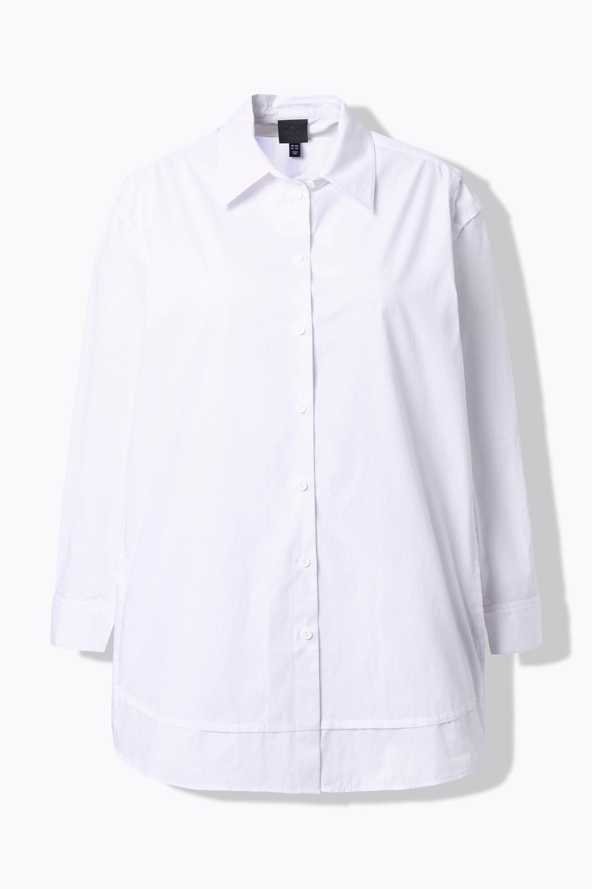 Ulla Popken Oversized Langarmbluse mit Linksnaht  