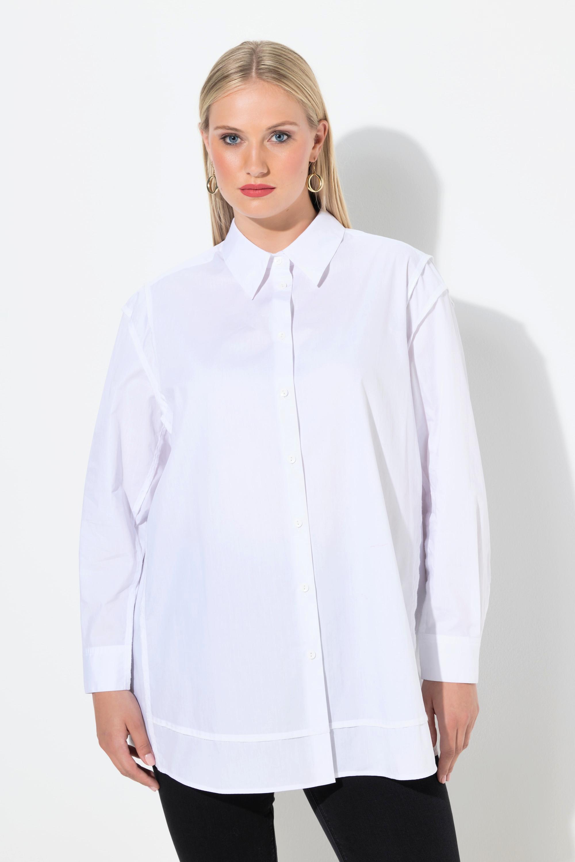 Ulla Popken Oversized Langarmbluse mit Linksnaht  