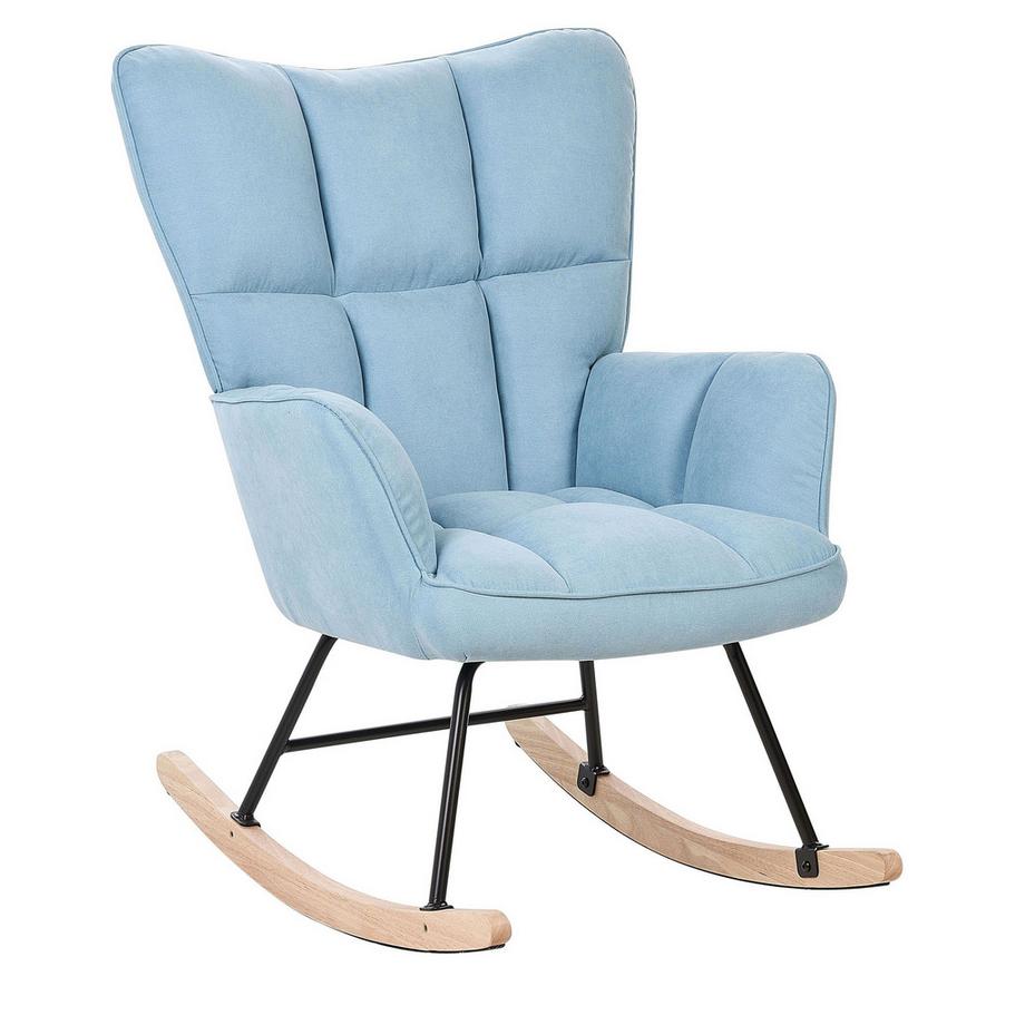 Beliani Fauteuil à bascule en Tissu Moderne OULU  