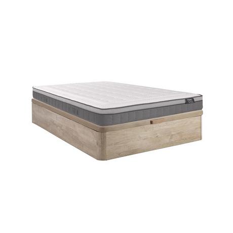 Ysmée Ensemble 140 x 190 cm sommier coffre naturel clair + matelas ressorts ensachés 7 zones et mémoire de forme ép.30cm - ASGARD de YSMÉE  