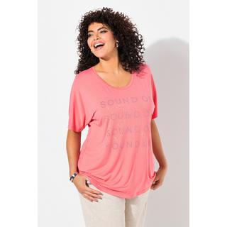 Ulla Popken  T-Shirt, Schriftmotiv, oversized, Rundhals, Halbarm 