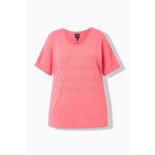 Ulla Popken  T-Shirt, Schriftmotiv, oversized, Rundhals, Halbarm 