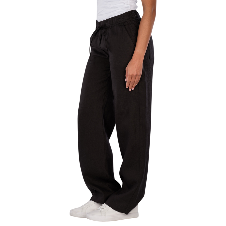 MAC Chiara Belt Chino Wide Leg Pure Linen Pantaloni  