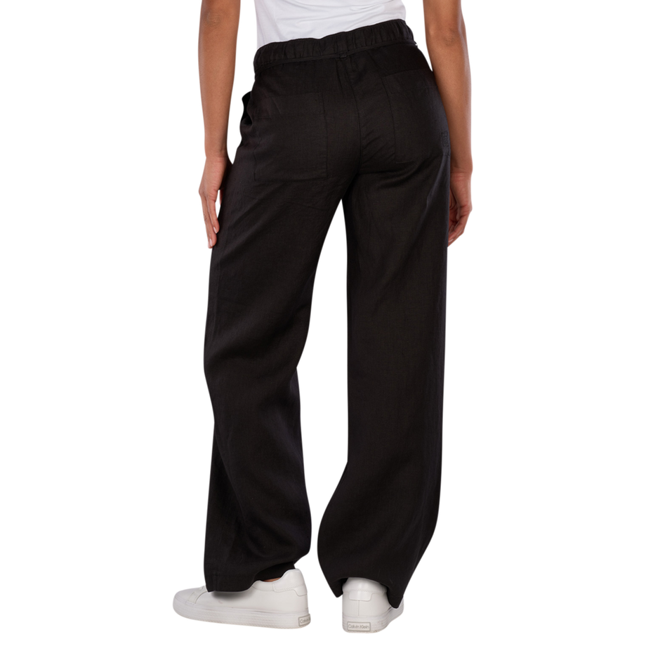 MAC Chiara Belt Chino Wide Leg Pure Linen Pantaloni  