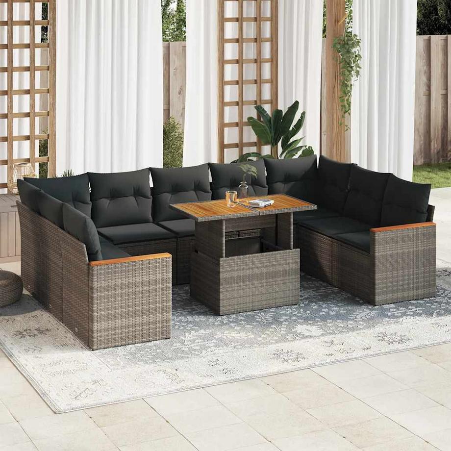 VidaXL set divano da giardino Polirattan  
