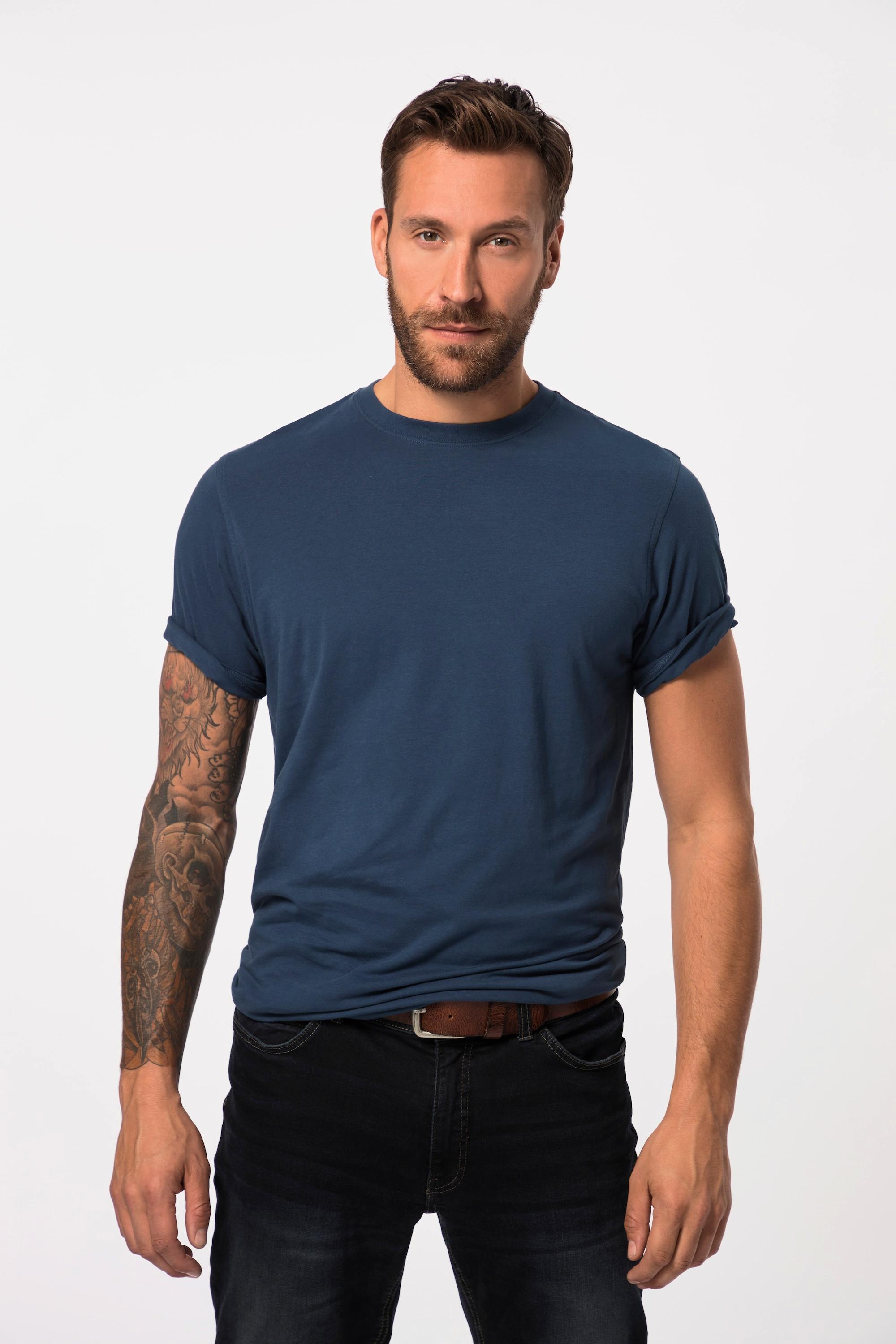 JP1880  T-shirt basic di cotone pettinato con scollo a girocollo, disponibile fino alla taglia 8XL 