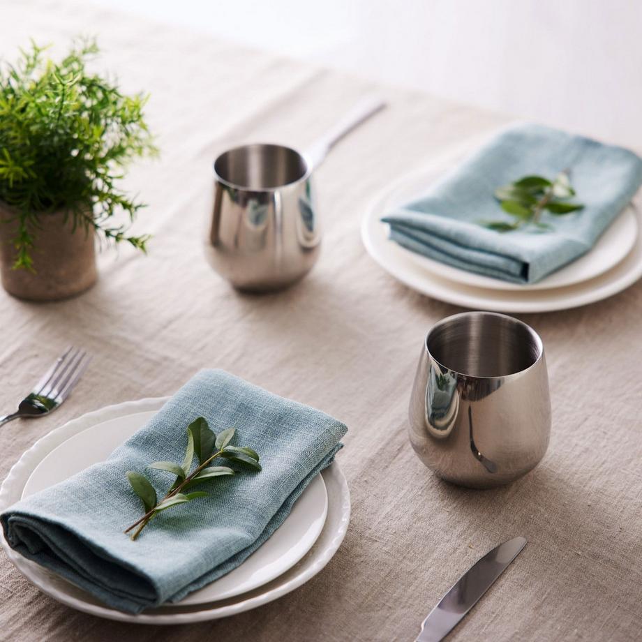 Oak & steel Gobelet en acier inoxydable Argent Set de 4  