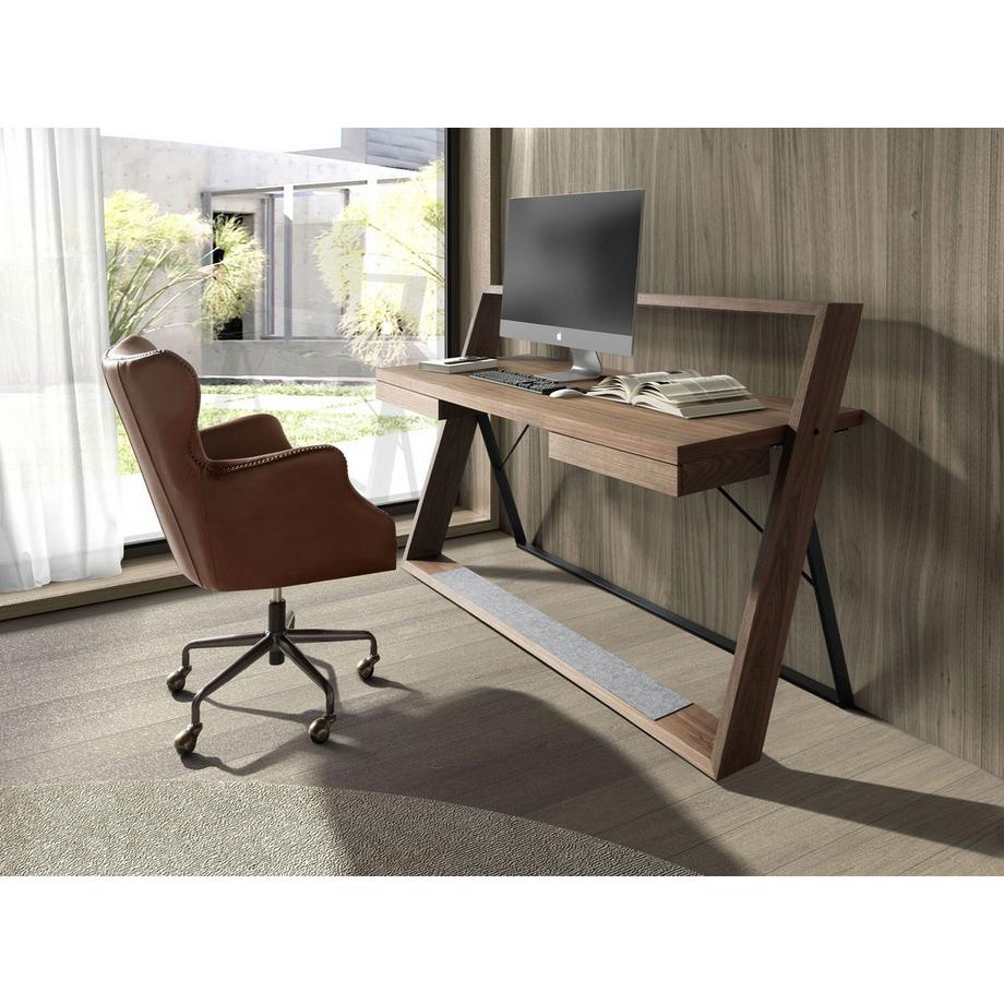 ANGEL CERDA  Schreibtisch aus Nussbaum undem Stahl 