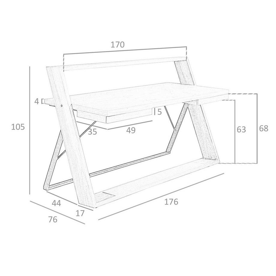 ANGEL CERDA  Schreibtisch aus Nussbaum undem Stahl 