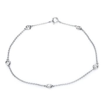 Bracelet 585/14K or blanc diamant 0.28ct.