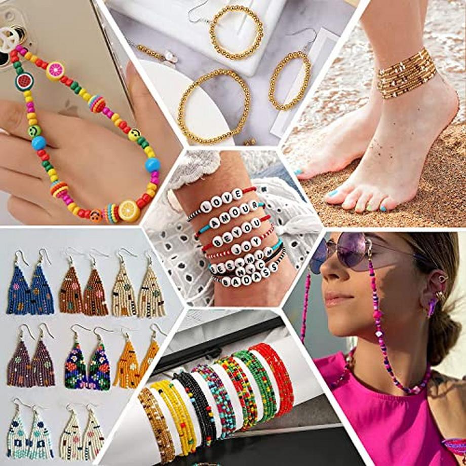 Activity-board  Perlen zum Auffädeln, 30000 Stück Glasperlen zur Herstellung eigener Armbänder für die Schmuckherstellung 