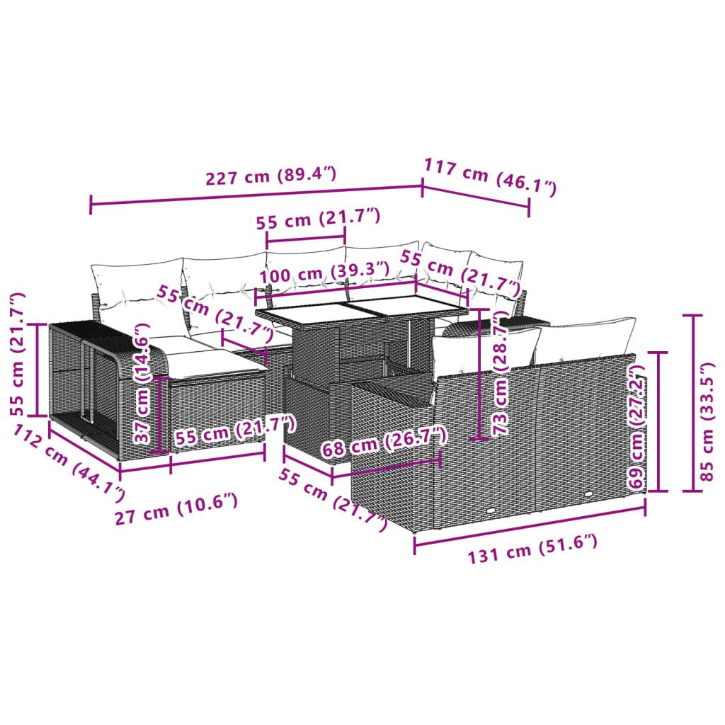 VidaXL Ensemble de canapés de jardin rotin synthétique  