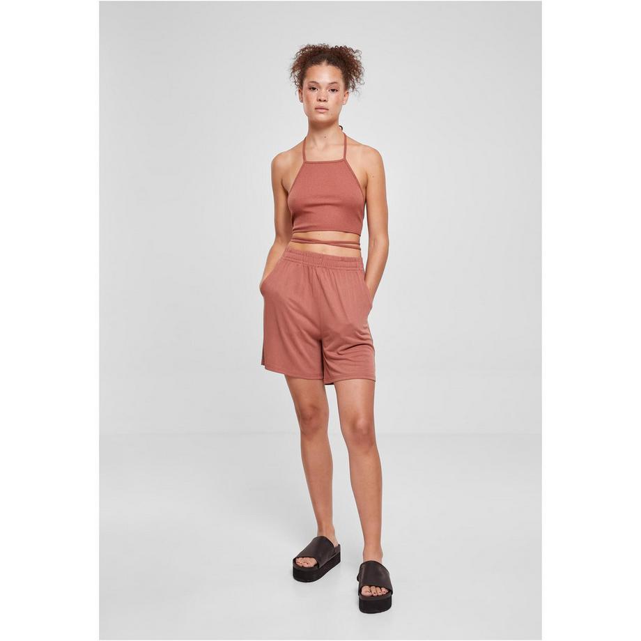 URBAN CLASSICS Cropped Geripptes Trapez Tanktop  