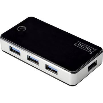 4 Port USB 3.2 Gen 1-Hub (USB 3.0) Schwarz, Silber