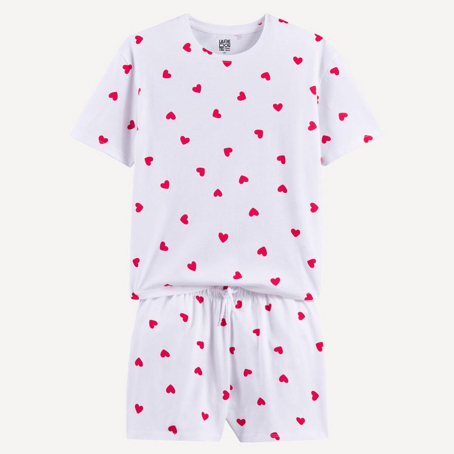 La Redoute Collections  Pyjashort imprimé coeurs en coton 