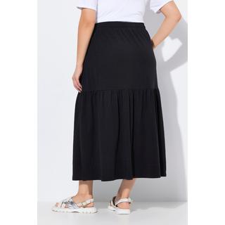 Ulla Popken Jupe en jersey ligne A avec volant et taille élastique  