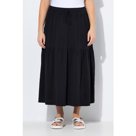 Ulla Popken Jupe en jersey ligne A avec volant et taille élastique  