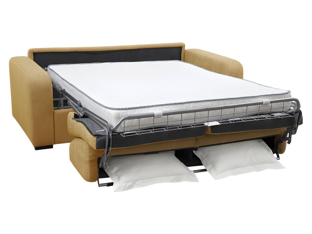 Vente-unique Canapé 3 places conible express en tissu BEVIS Matelas  