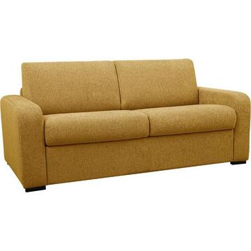 Schlafsofa mit Matratze 3Sitzer Stoff Matratze Senf BEVIS