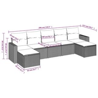 VidaXL Ensemble de canapés de jardin rotin synthétique  