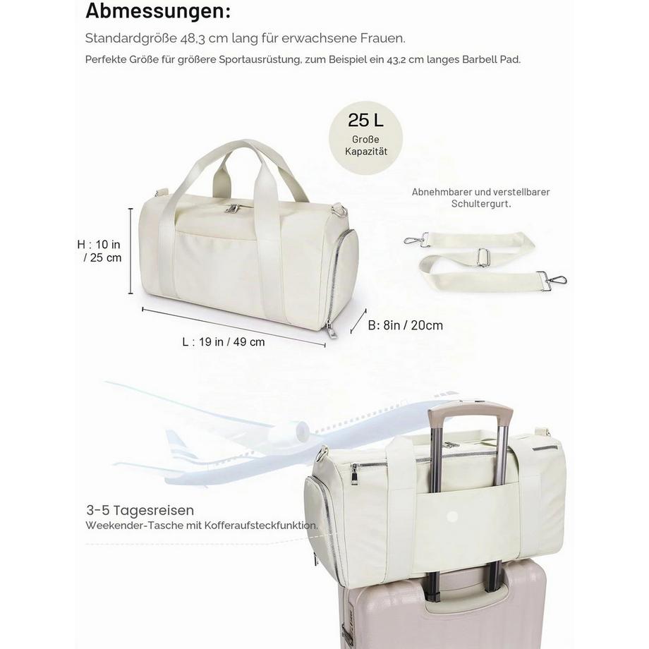 Only-bags.store Wasserdichte 25L Sporttasche für Sport und Reisen  