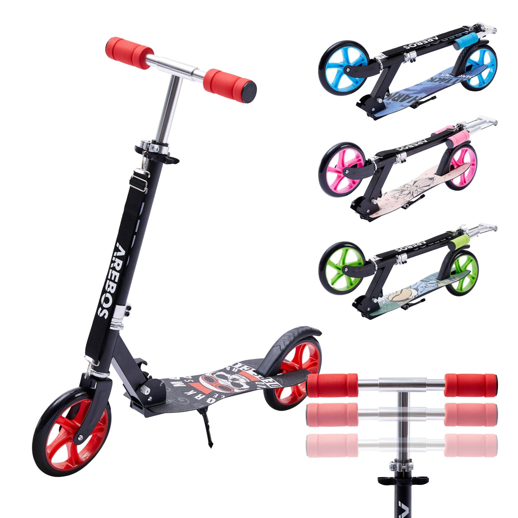 Arebos  Trottinette pour Adultes et Enfants Pliable Hauteur Ajustable 