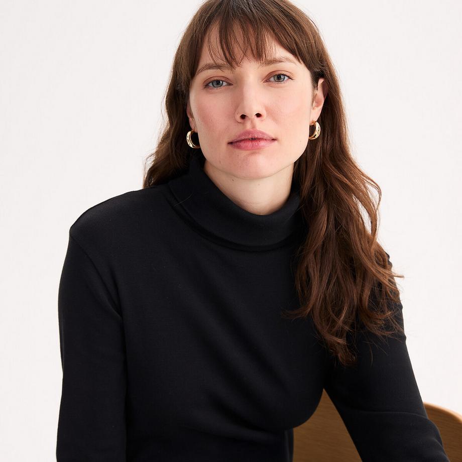 La Redoute Collections Maglietta a collo alto maniche lunghe  