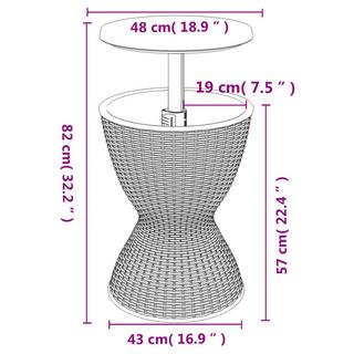 VidaXL Table à glacière polypropylène  