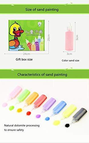 Activity-board  Packs de cartes de peinture sur sable, Kit de coloriage artistique pour enfants, bricolage en papier, avec 12 bouteilles de sable à colorier pour enfants 