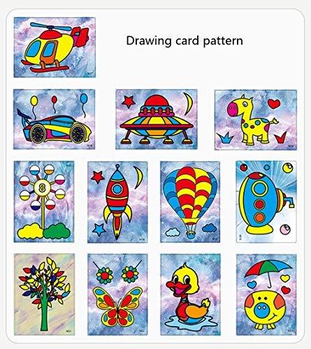 Activity-board  Packs de cartes de peinture sur sable, Kit de coloriage artistique pour enfants, bricolage en papier, avec 12 bouteilles de sable à colorier pour enfants 