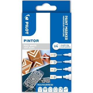 Pilot PILOT Marker Set Pintor B/M/F/EF S4/0537465 weiss, 4 Stück  