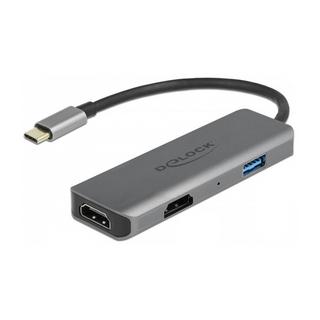 DeLock  USB Type-C zu Dual HDMI Adapter mit 4K 60 Hz und USB Port 