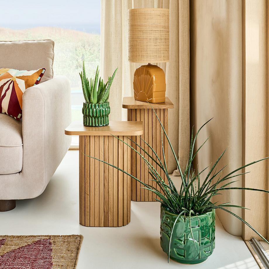 La Redoute Intérieurs Lot de 2 bouts de canapé en plaqué chêne  