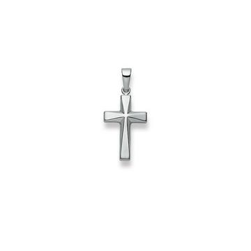 Pendentif croix or blanc 750, 25x12mm