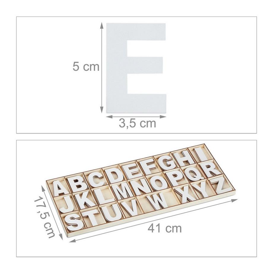 B2X Coffret de lettres XL en bois 104 pièces  