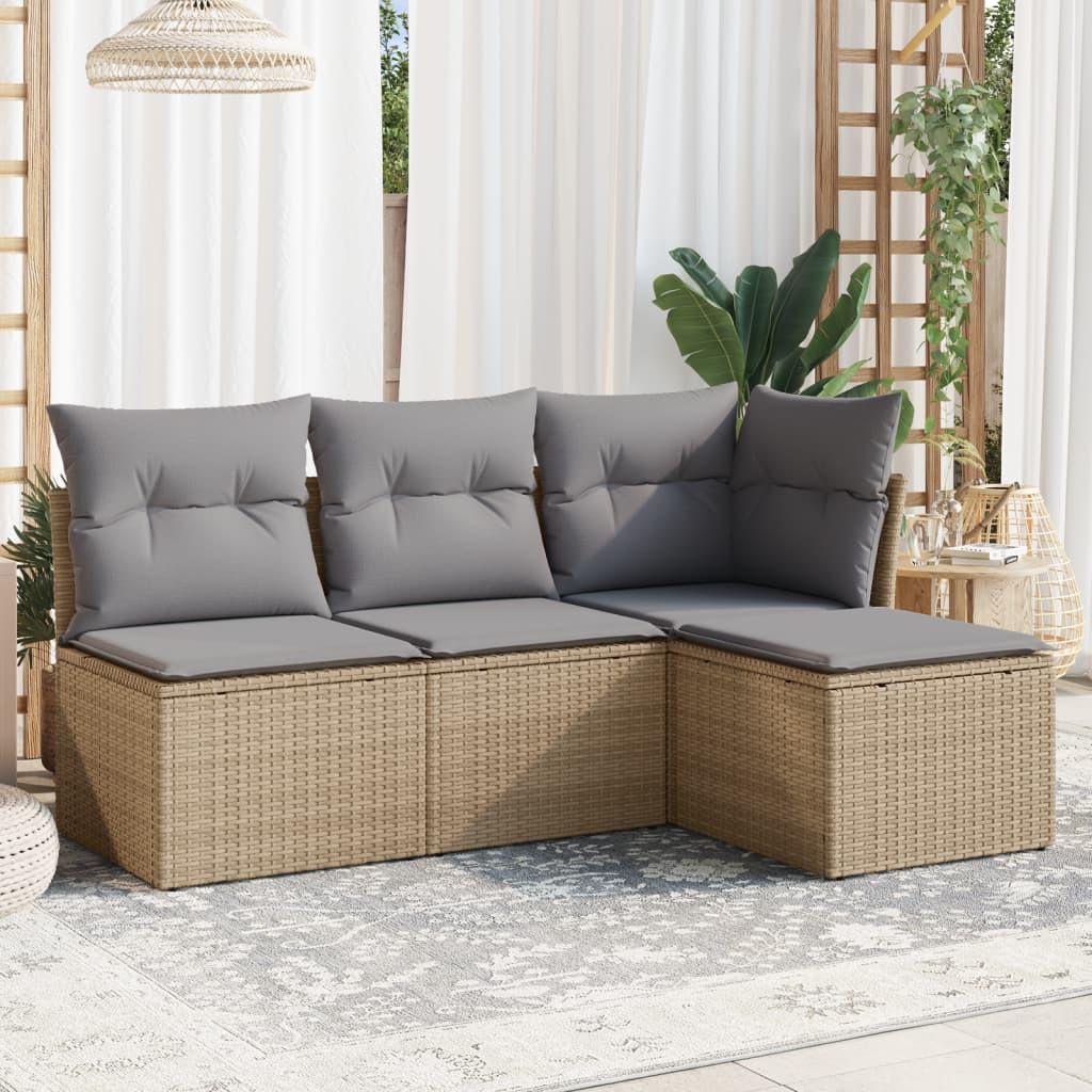 VidaXL set divano da giardino Polirattan  