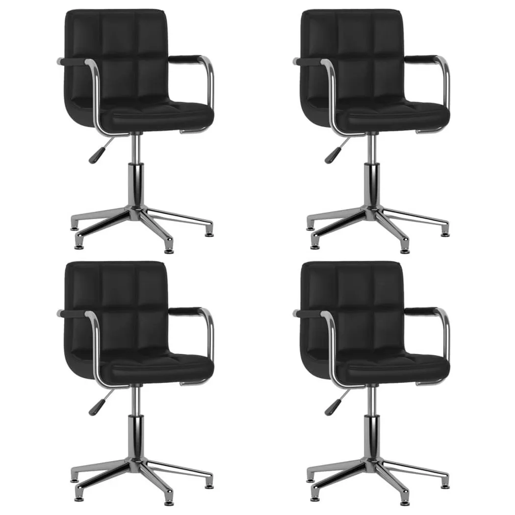 Lot de 4 chaise vidaxl en plastique non pliable H. 74.5 cm interieur noir